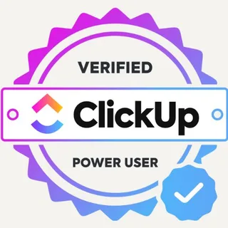 Insignia oficial ClickUp Certified Admin