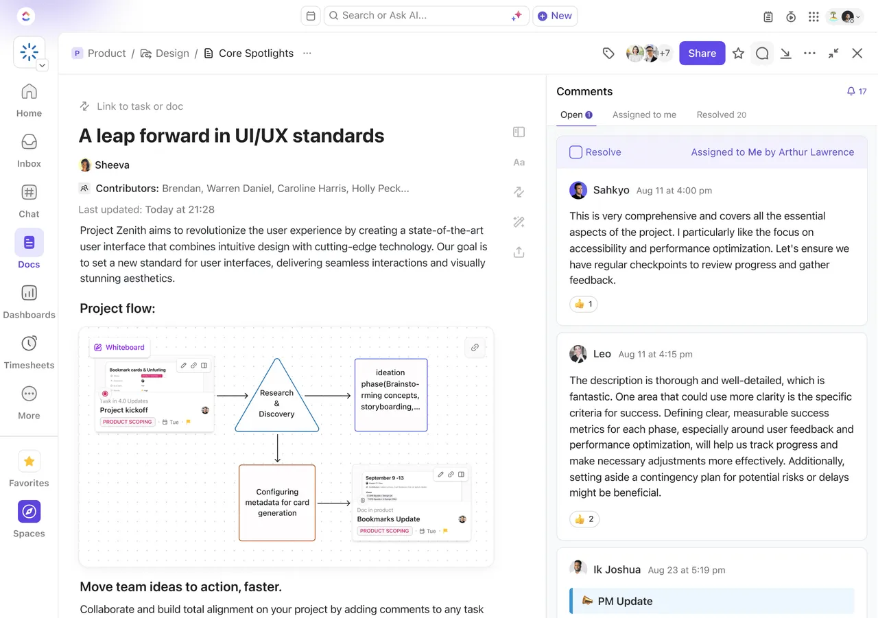 ClickUp — Docs y SOPs