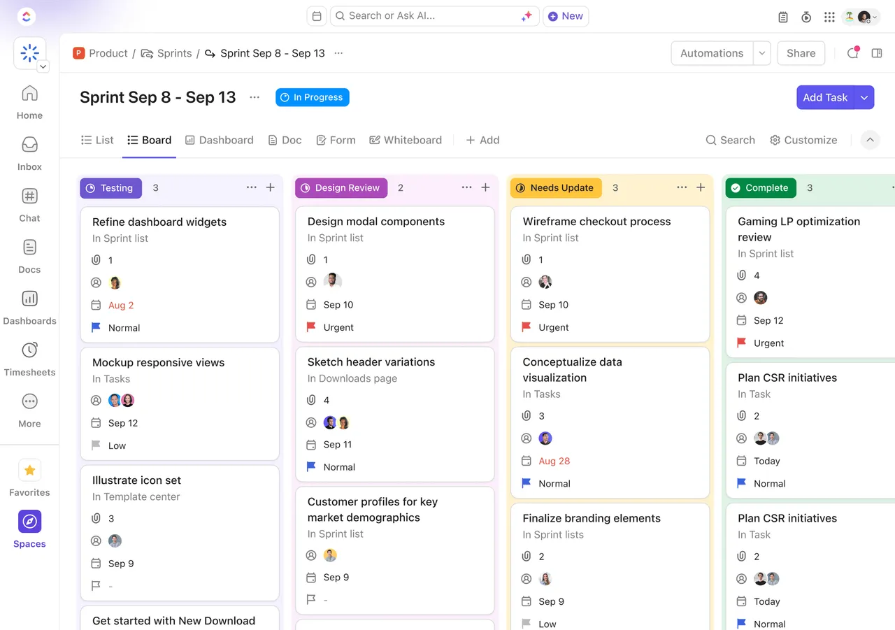ClickUp — Sprints